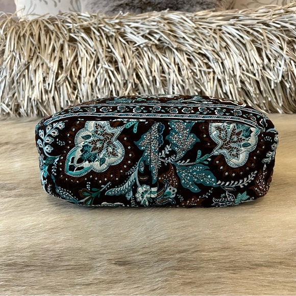 Vintage VERA BRADLEY Java Blue 2006 Small Bowler Bag Brown Floral Y2K Handbag - Picture 9 of 13